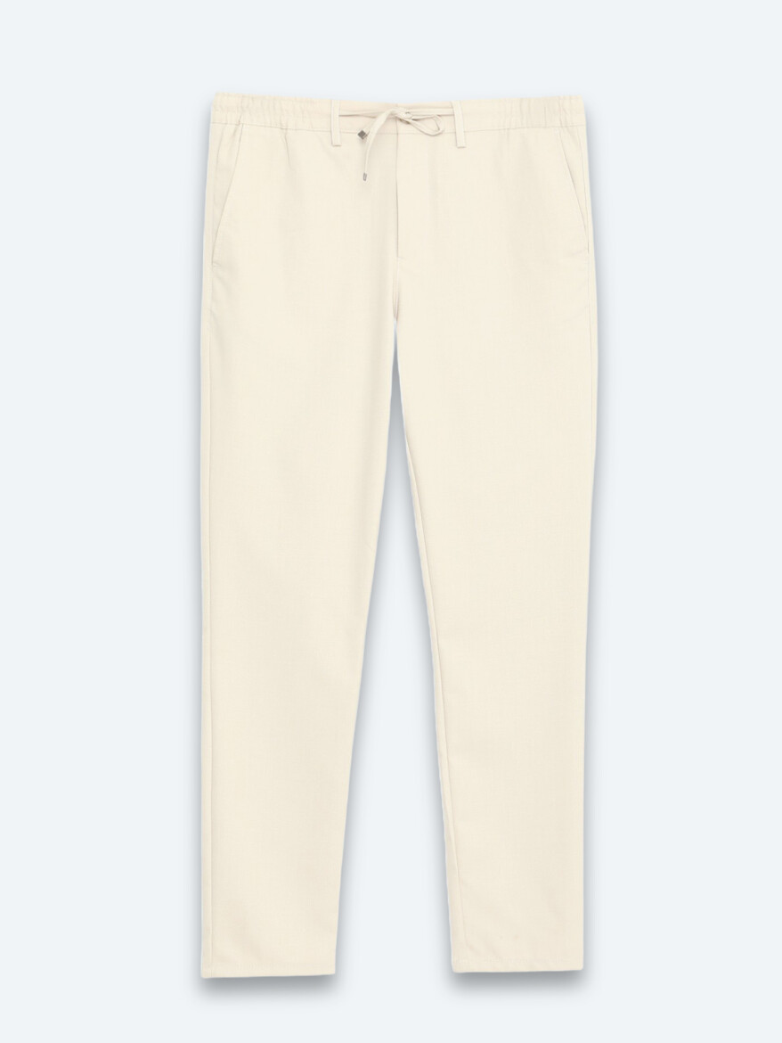 Dark Beige Weaving Jogging Fit Casual Trousers - 6