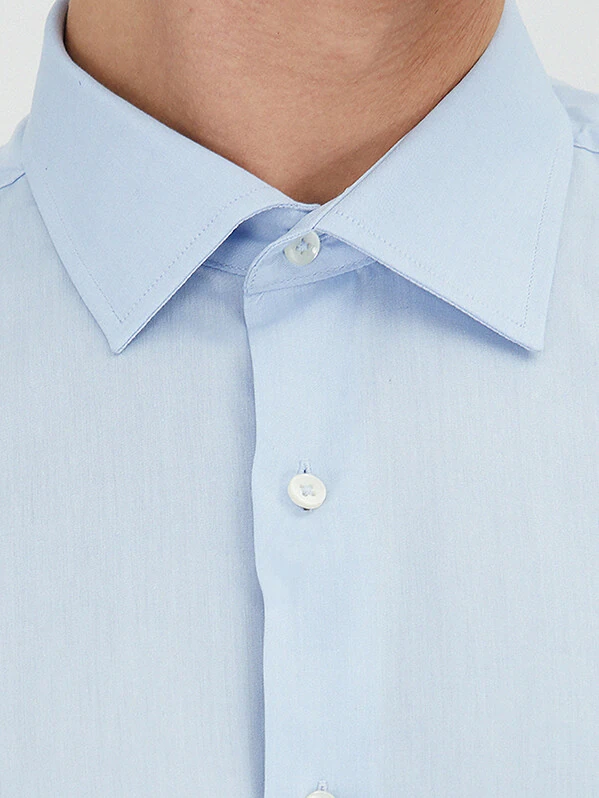 Dark Blue Regular Fit Weaving Classical Cotton Blended Shirt - 3