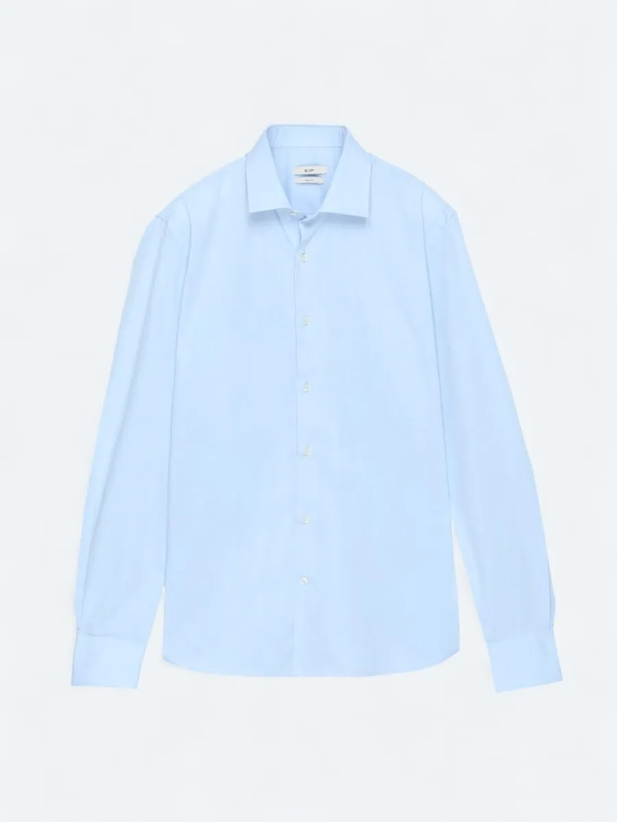 Dark Blue Regular Fit Weaving Classical Cotton Blended Shirt - 6