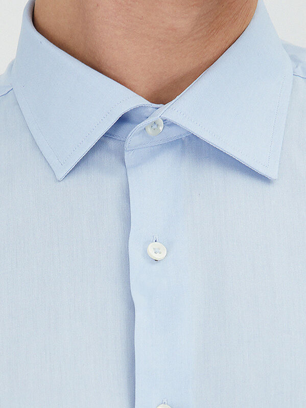 Dark Blue Regular Fit Weaving Classical Cotton Blended Shirt - 3