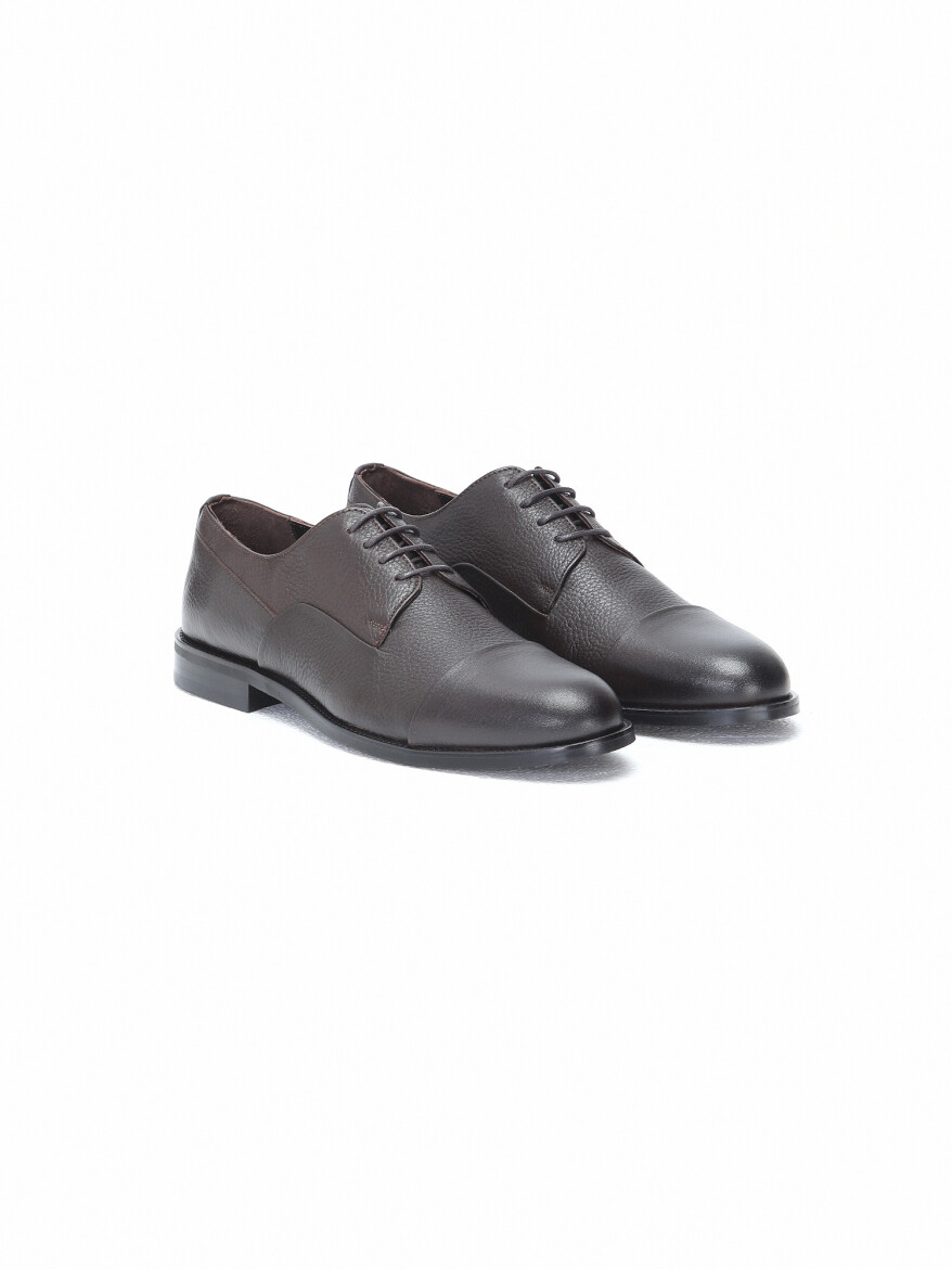 Dark Brown Leather Classical Shoes - 2