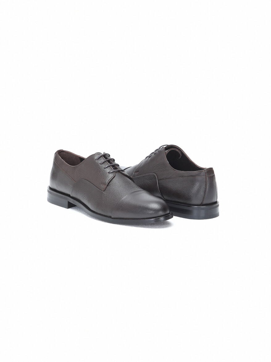 Dark Brown Leather Classical Shoes - 3