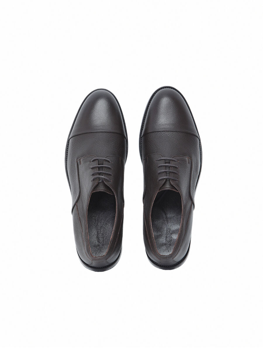 Dark Brown Leather Classical Shoes - 5