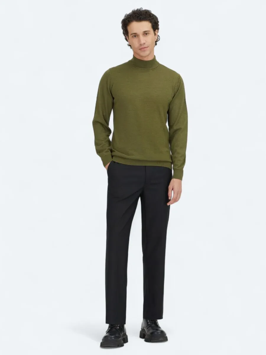 Dark Green Knitwear Sweatshirt - 2