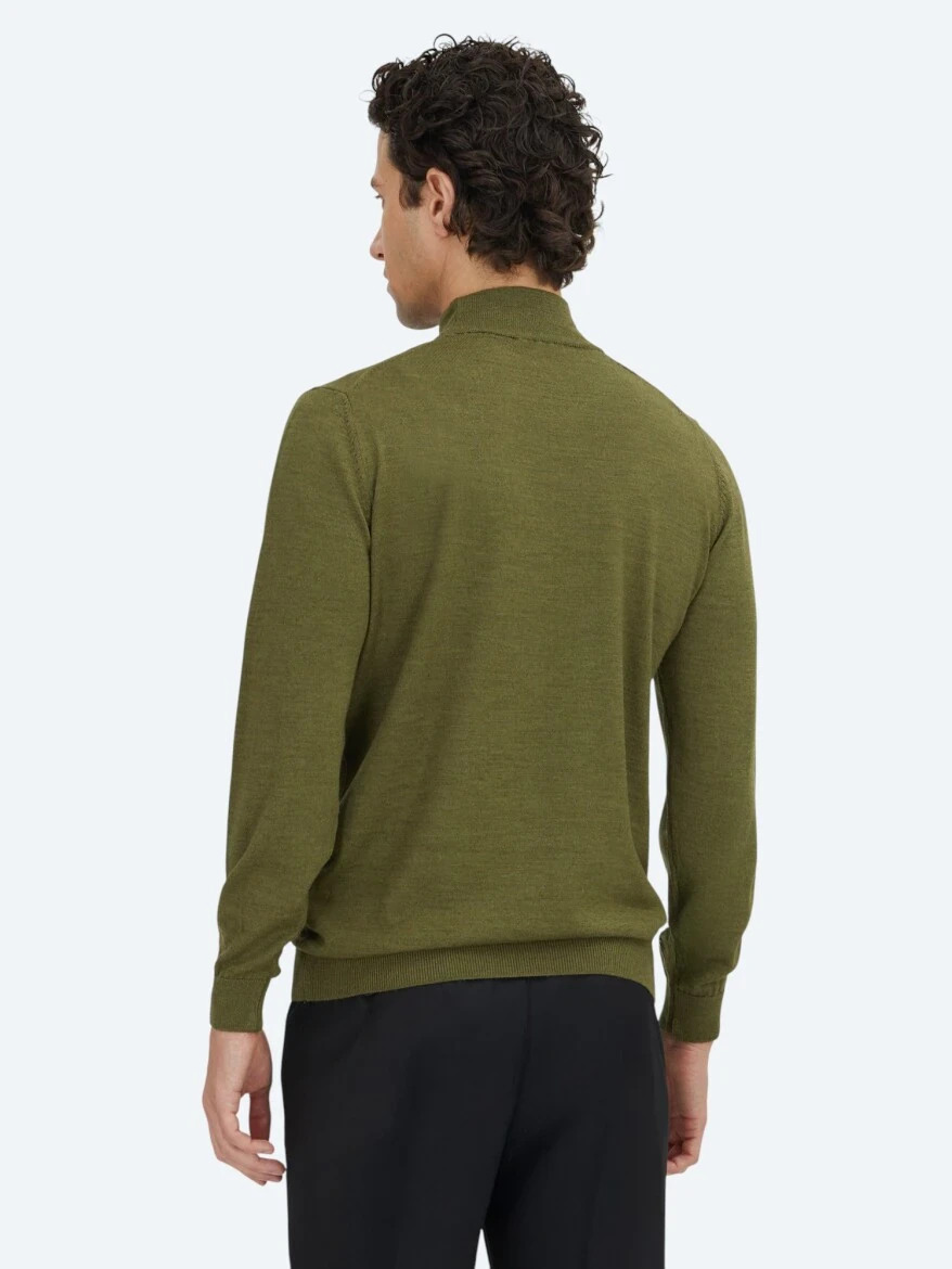 Dark Green Knitwear Sweatshirt - 5