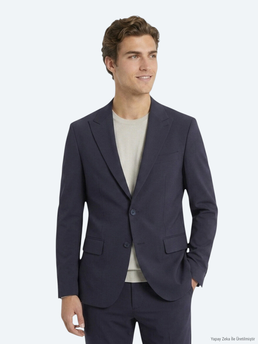 Dark Grey Plain Modern Fit Suit - KİP