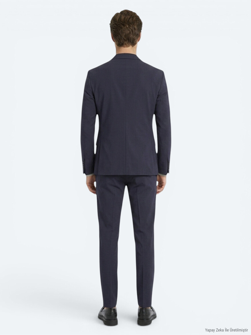Dark Grey Plain Modern Fit Suit - 5