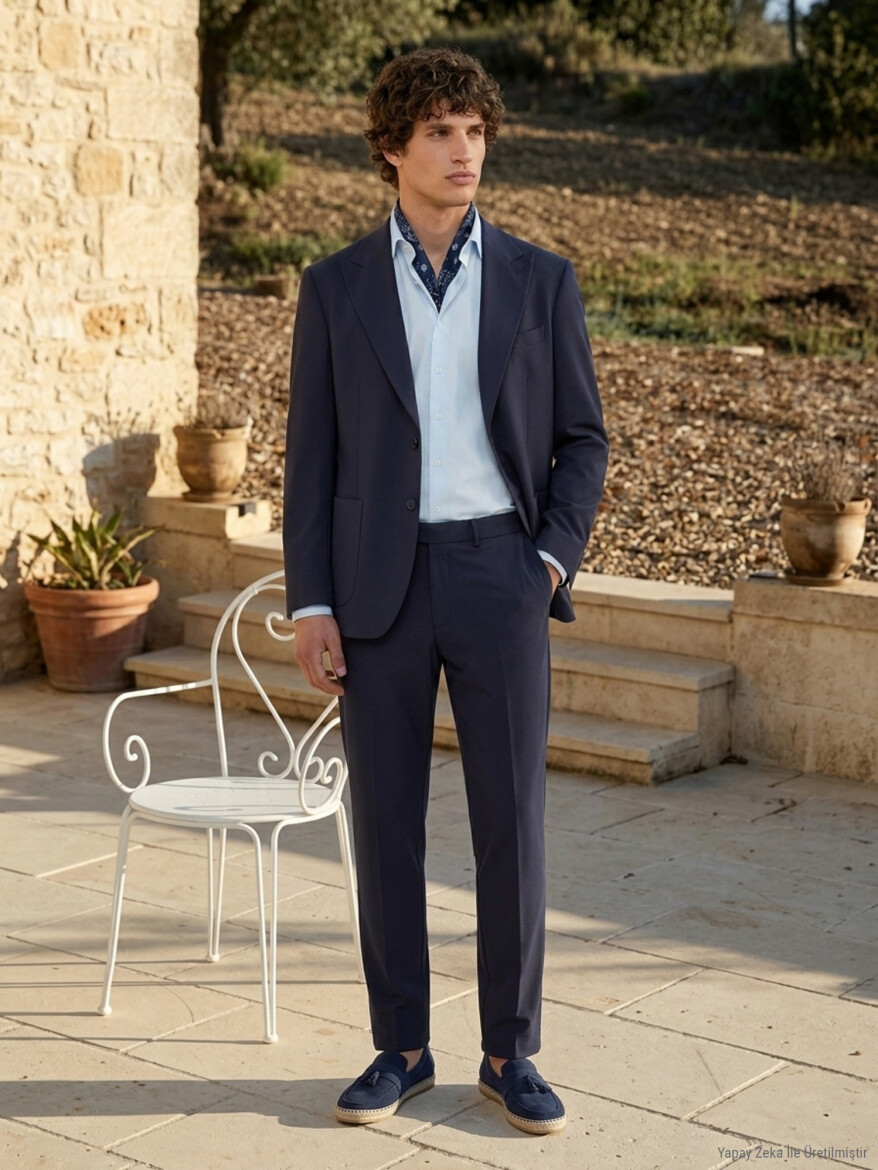 Dark Grey Plain Modern Fit Suit - 12