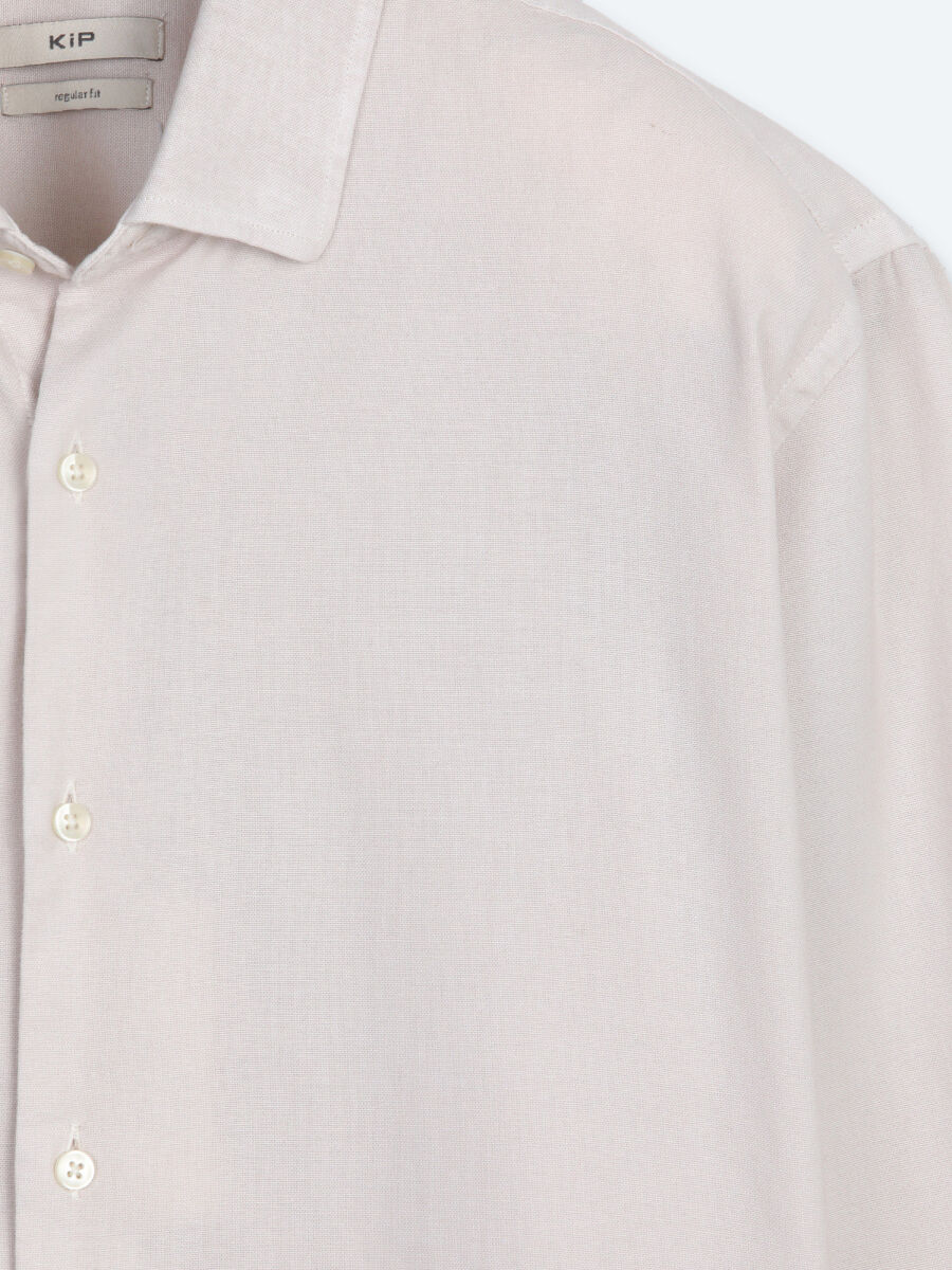 Dark Grey Plain Regular Fit Long Weaving Casual Cotton Blended Shirt - 7