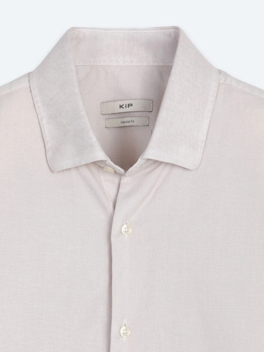 Dark Grey Plain Regular Fit Long Weaving Casual Cotton Blended Shirt - 8