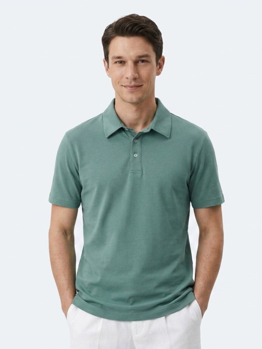 Dark Khaki Plain Cotton Blended T-Shirt 