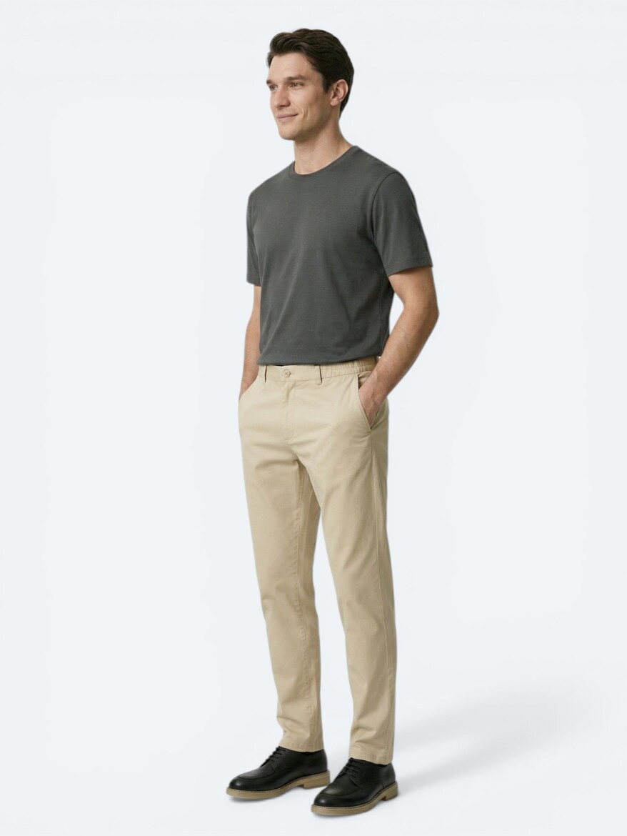 Dark Khaki Plain T-Shirt - 3
