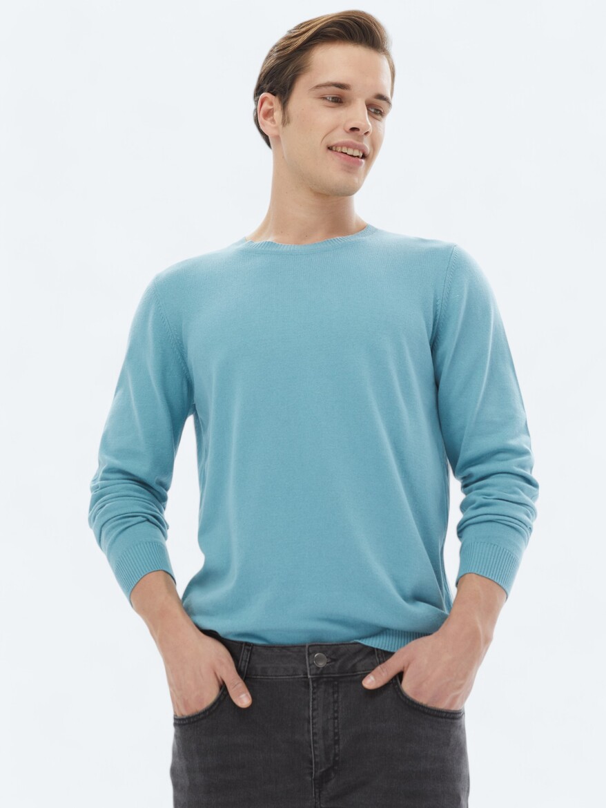 Dark Mint Knitwear Sweatshirt - 1