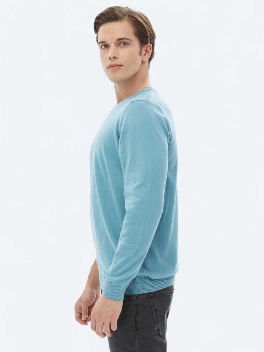 Dark Mint Knitwear Sweatshirt - 4