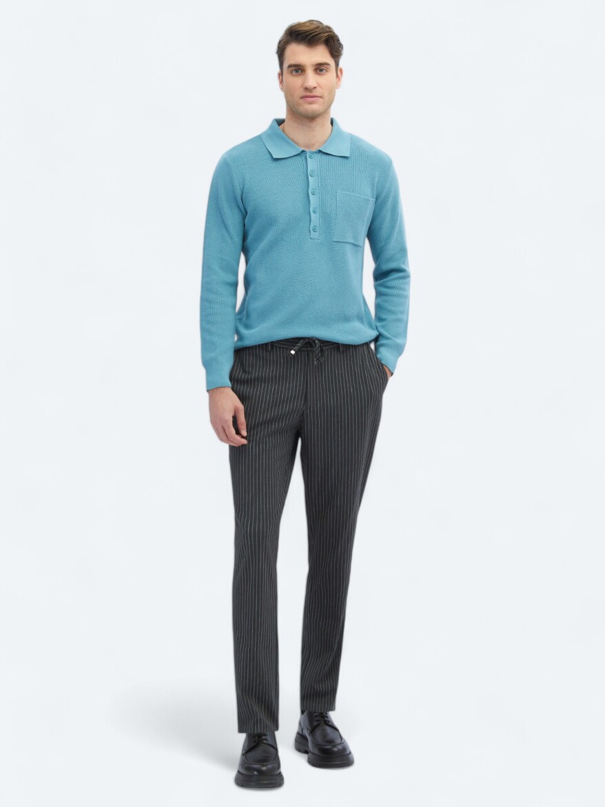 Dark Mint Knitwear Sweatshirt - 2