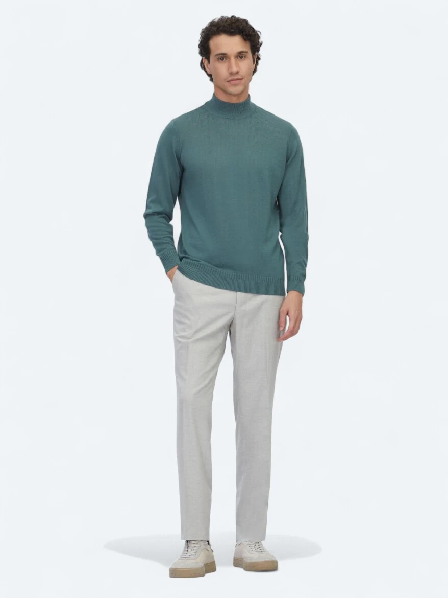 Dark Mint Knitwear Sweatshirt - 2