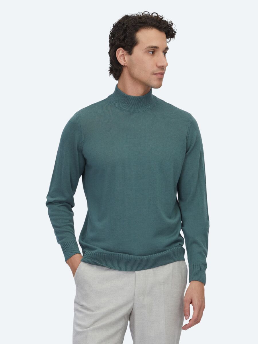 Dark Mint Knitwear Sweatshirt - 1