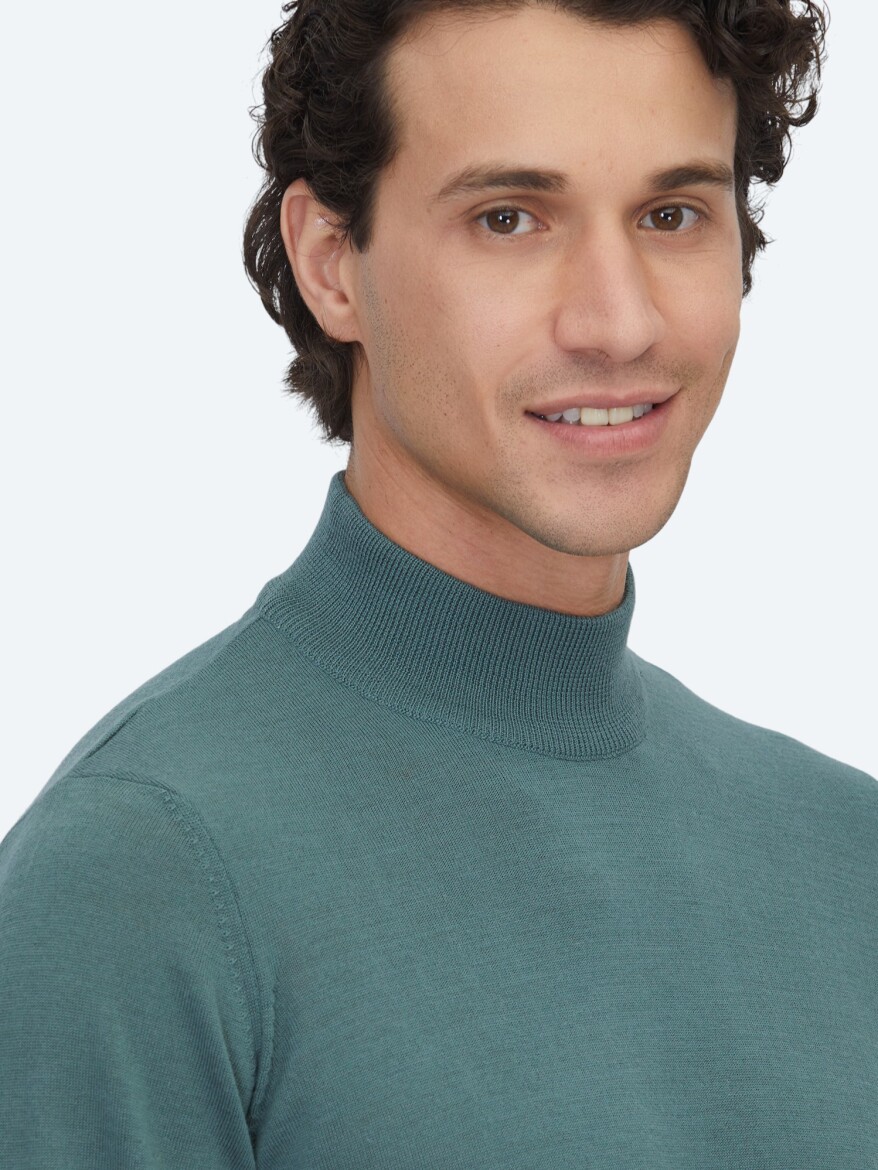 Dark Mint Knitwear Sweatshirt - 3