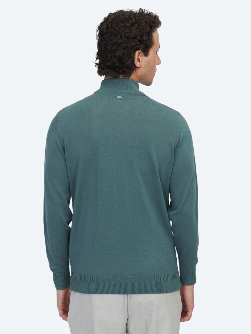 Dark Mint Knitwear Sweatshirt - 4