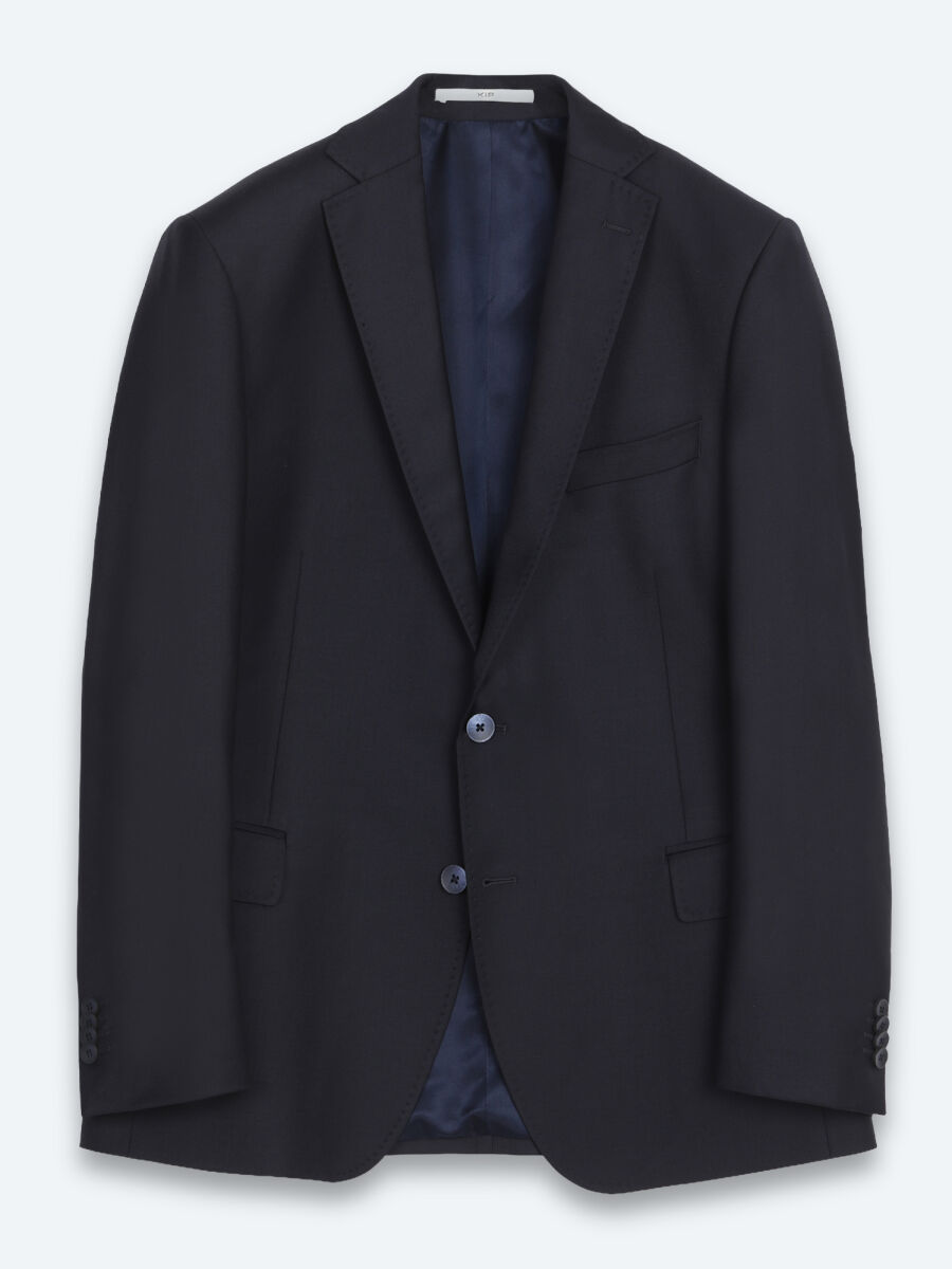 Dark Navyblue Micro Slim Fit 100% Wool Suit - 6