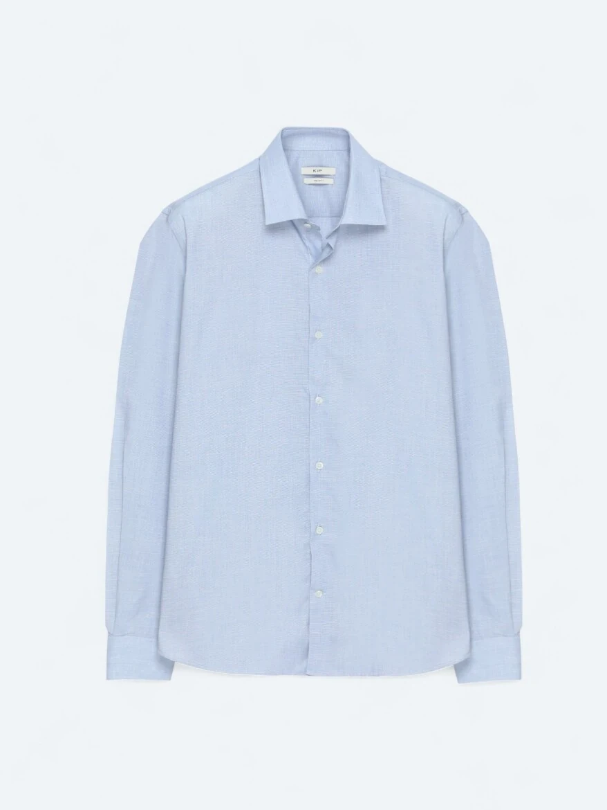 Dark Navyblue Regular Fit Weaving Classical Cotton Blended Shirt 