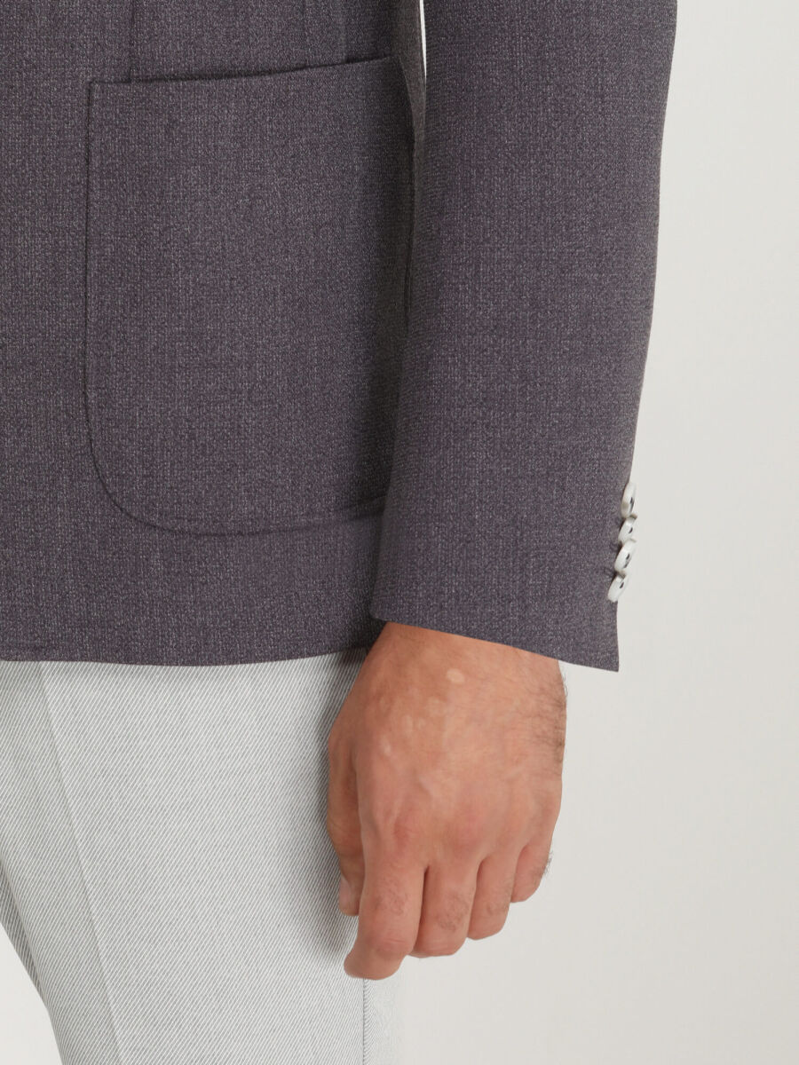 Dark Purple Micro Modern Fit Jacket - 4