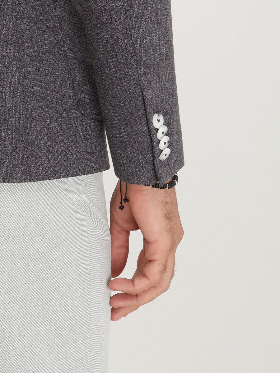 Dark Purple Micro Modern Fit Jacket - 5