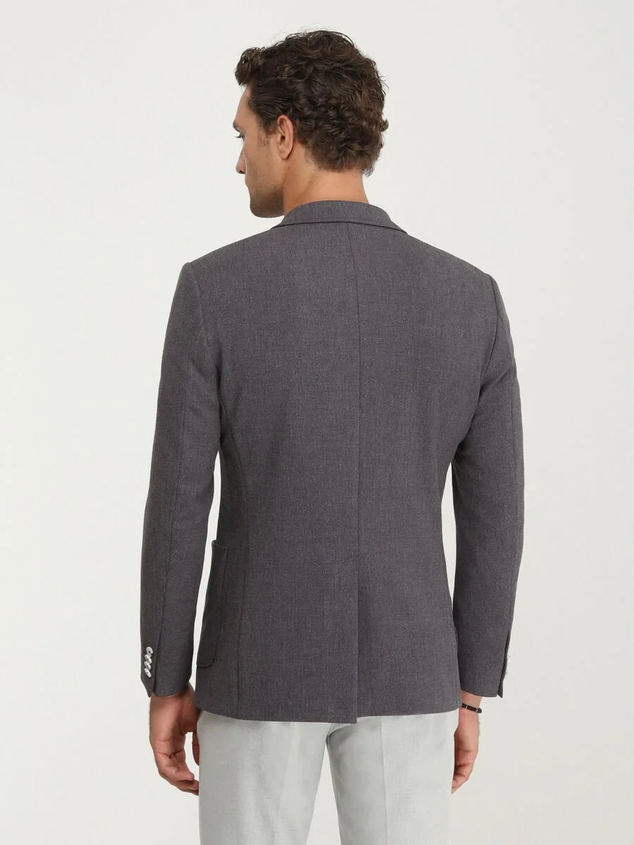 Dark Purple Micro Modern Fit Jacket - 6
