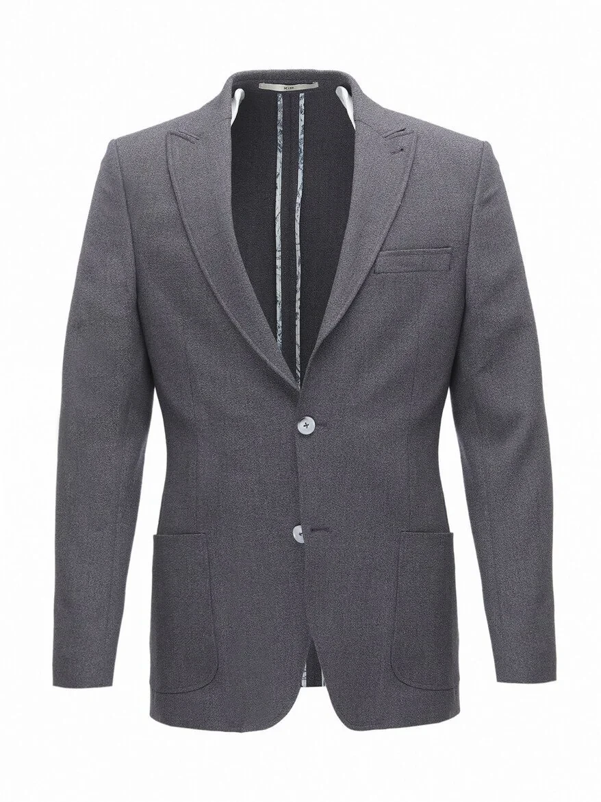 Dark Purple Micro Modern Fit Jacket - 7