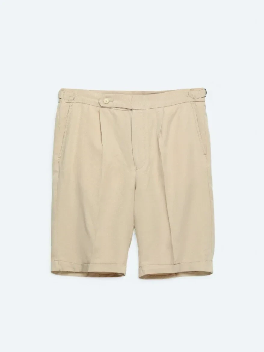 Deve Tüyü Dokuma Carrot Fit Casual Bermuda - 6