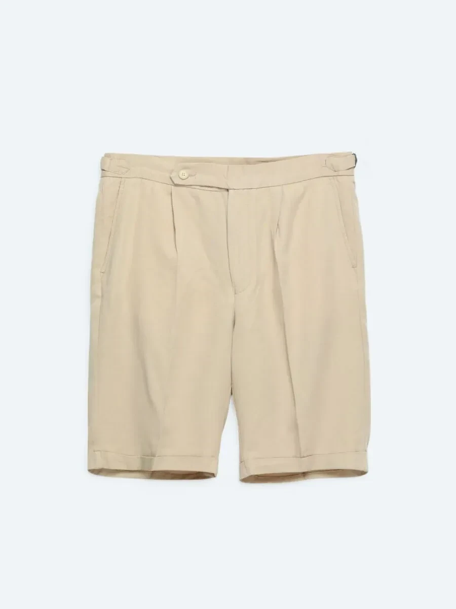 Deve Tüyü Dokuma Carrot Fit Casual Bermuda - 6