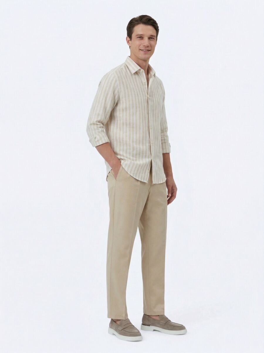 Deve Tüyü Dokuma Loose Fit Casual Pantolon - 4