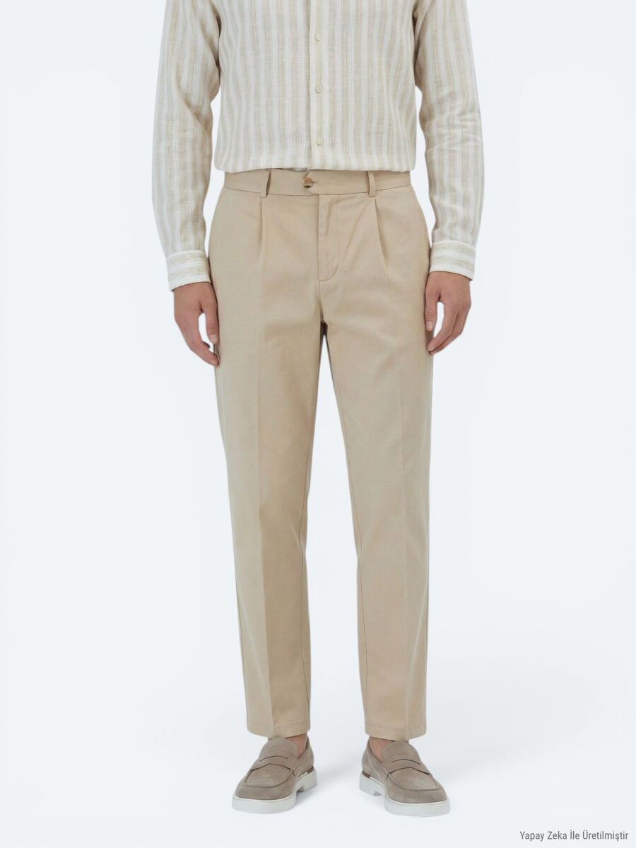 Deve Tüyü Dokuma Loose Fit Casual Pantolon - 2
