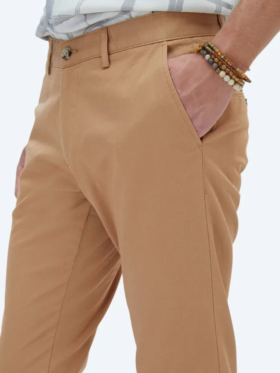 Deve Tüyü Dokuma Regular Fit Casual Pamuk Karışımlı Pantolon - 3