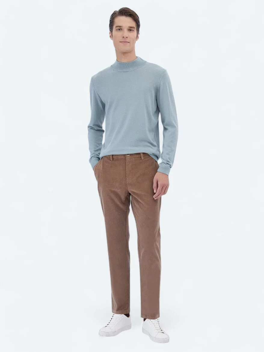 Deve Tüyü Dokuma Regular Fit Kadife Casual Pamuk Karışımlı Pantolon - 1