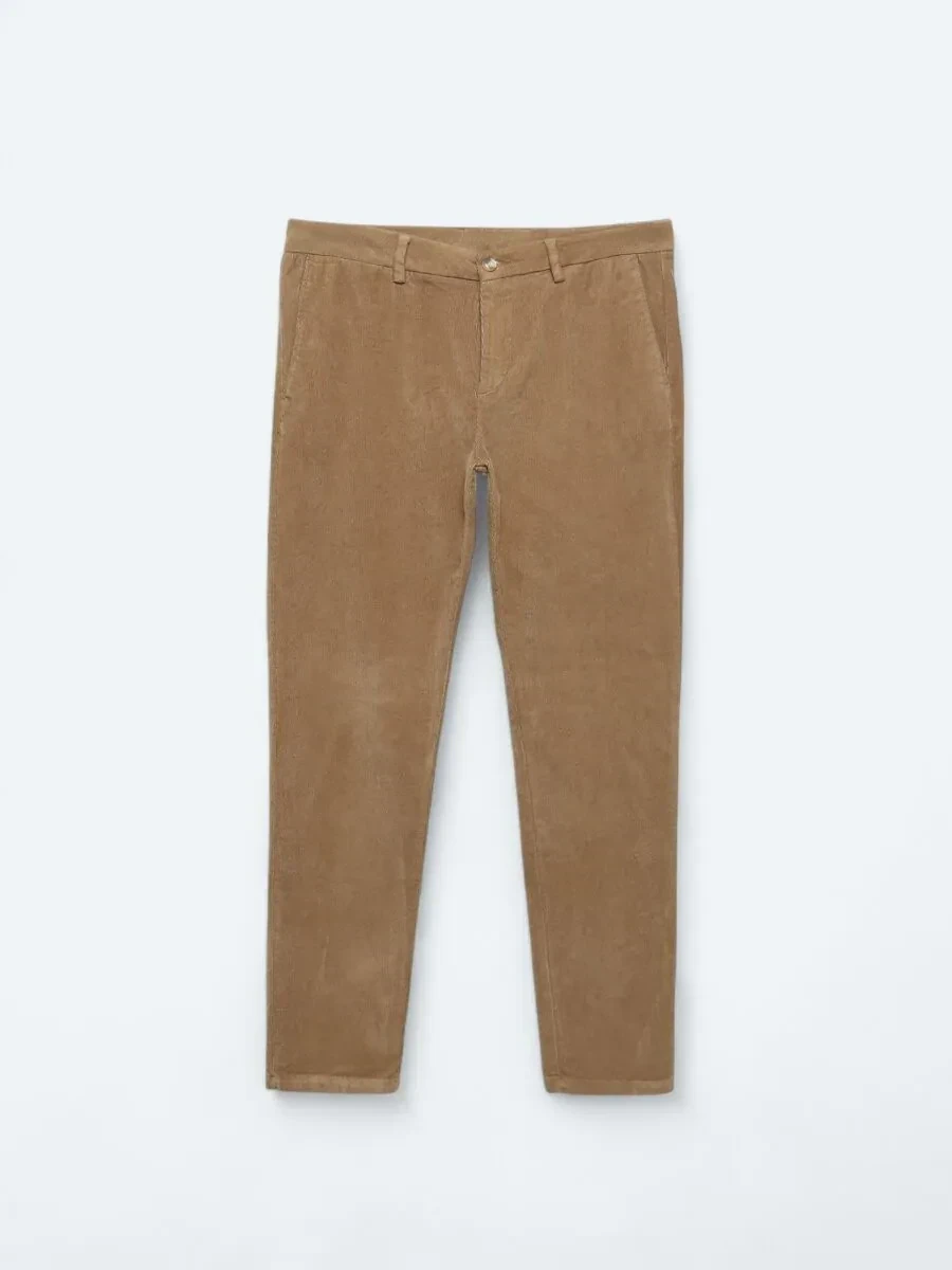 Deve Tüyü Dokuma Regular Fit Kadife Casual Pamuk Karışımlı Pantolon - 5