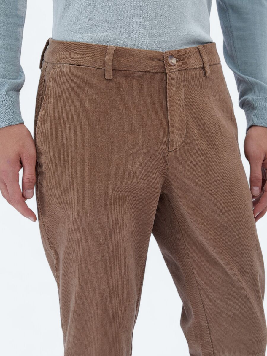 Deve Tüyü Dokuma Regular Fit Kadife Casual Pamuk Karışımlı Pantolon - 3