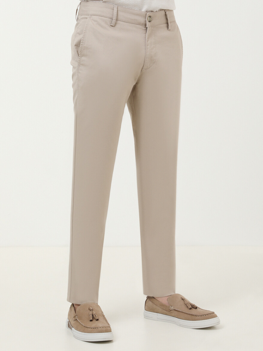 Deve Tüyü Dokuma Slim Fit Smart Casual Pamuk Karışımlı Pantolon - 1