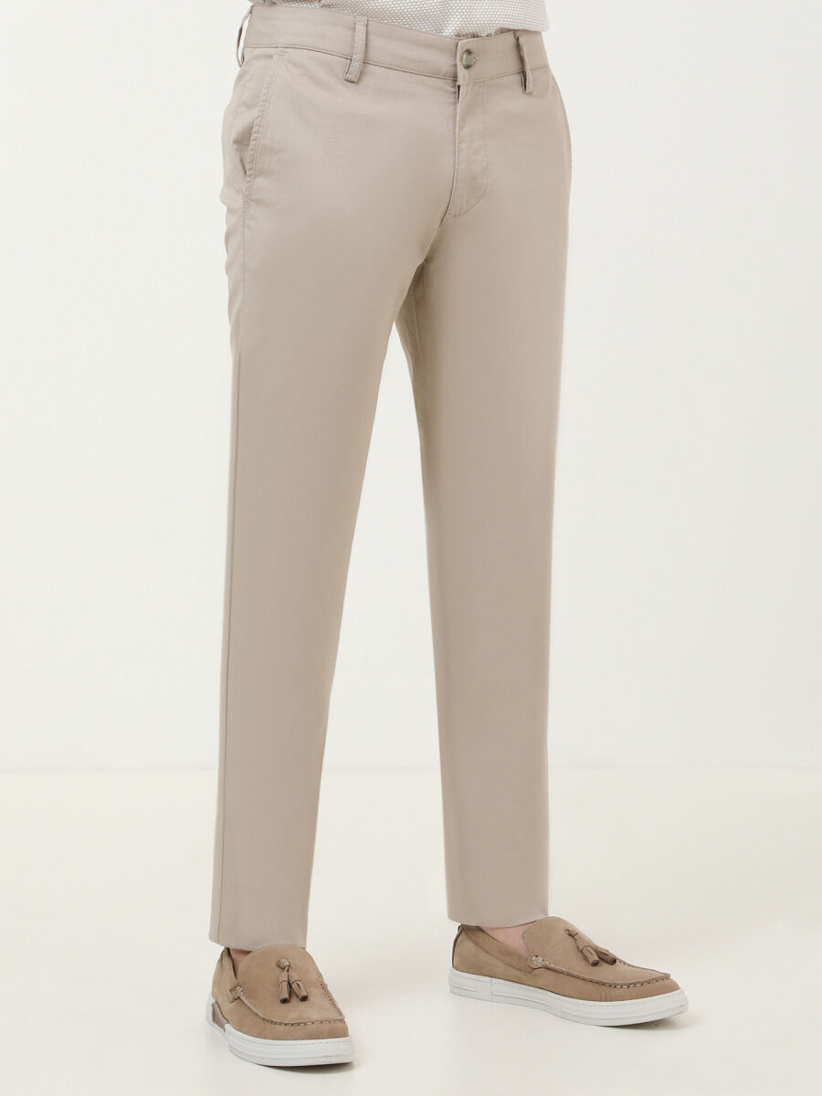 Deve Tüyü Dokuma Slim Fit Smart Casual Pamuk Karışımlı Pantolon - 1
