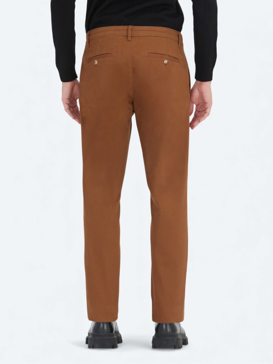 Deve Tüyü Düz Dokuma Regular Fit Casual Pamuk Karışımlı Pantolon - 4