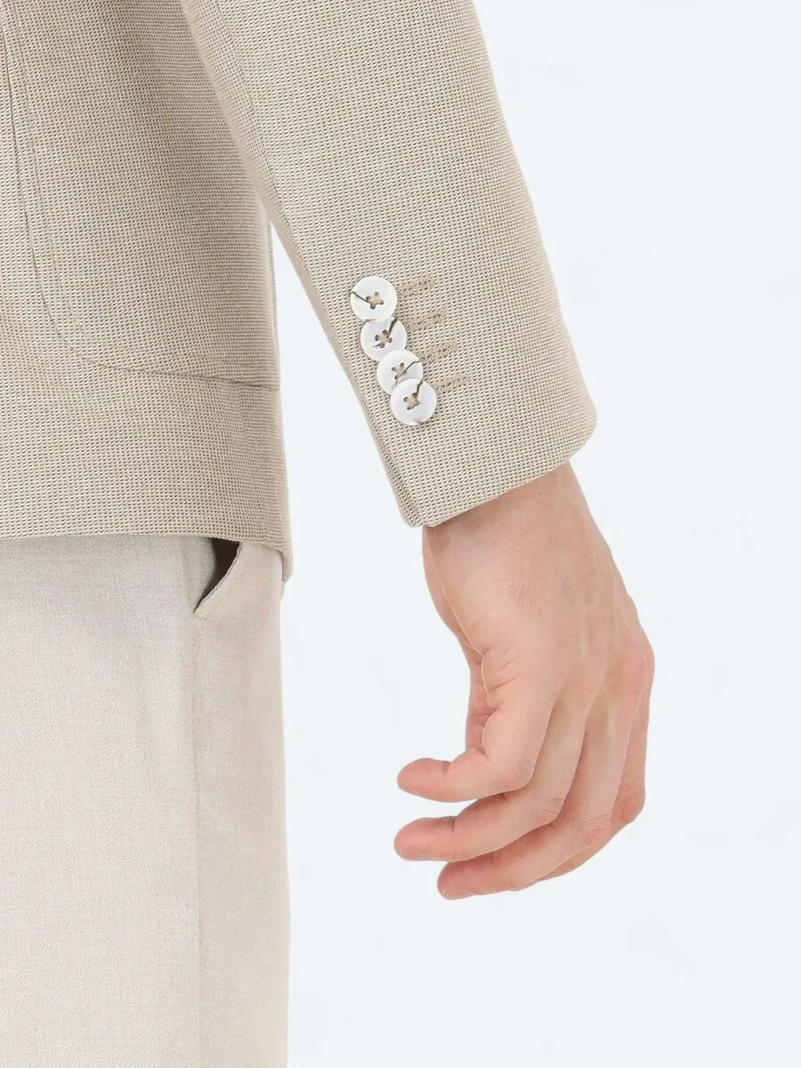 Deve Tüyü Mikro Modern Fit Pamuk Karışımlı Örme Ceket - 6