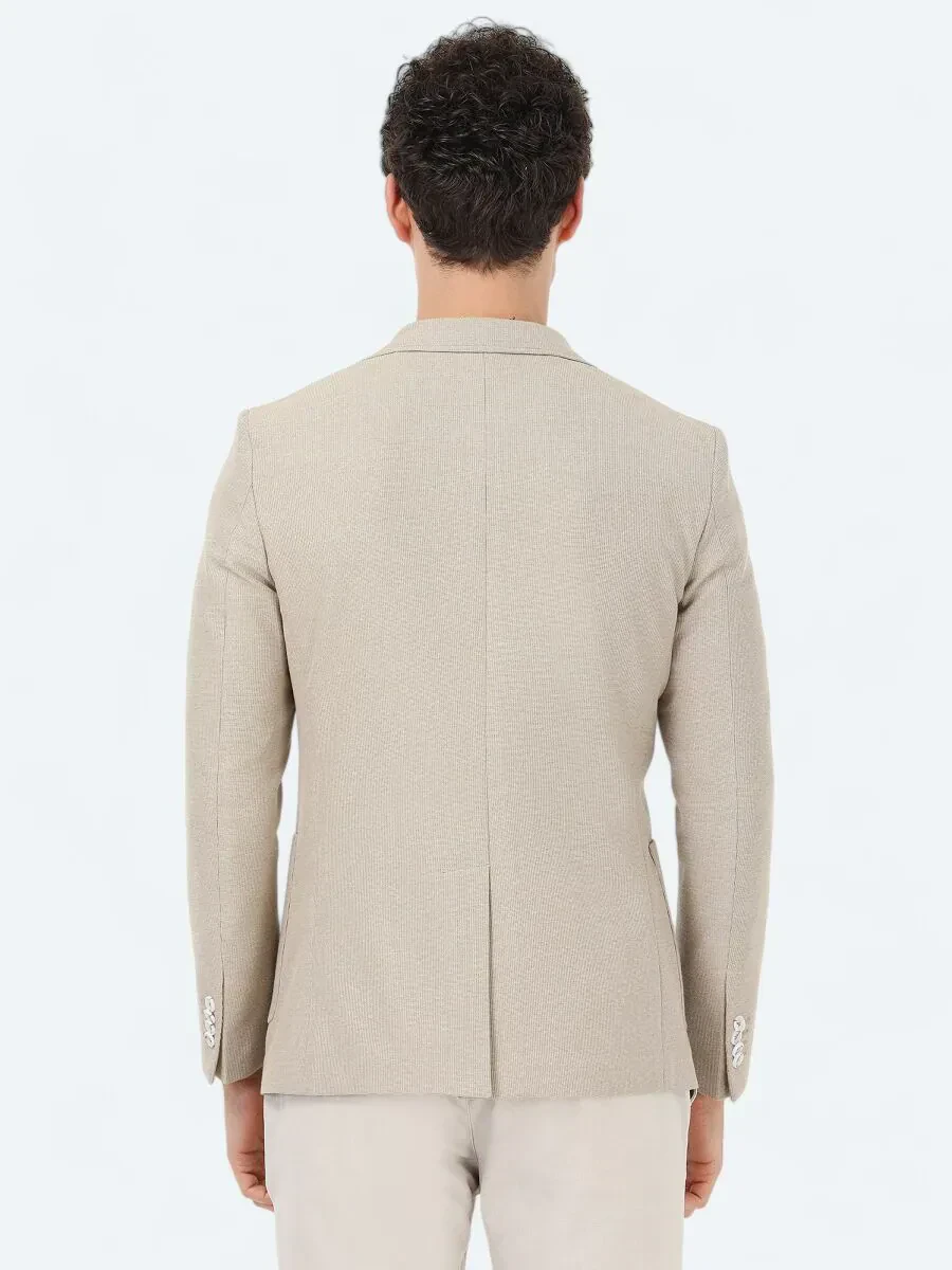 Deve Tüyü Mikro Modern Fit Pamuk Karışımlı Örme Ceket - 7