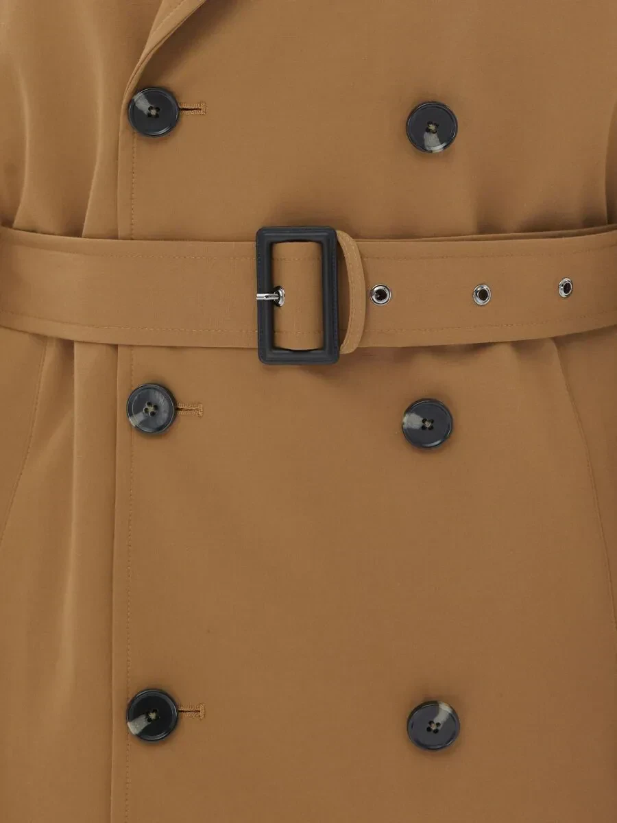 Deve Tüyü Oversize Fit Kruvaze Yaka Casual Dokuma Pardesü - 7