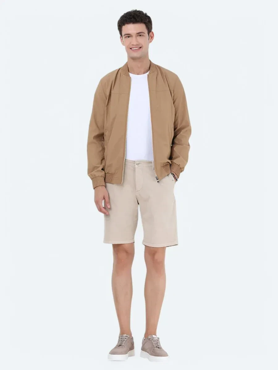 Deve Tüyü Regular Fit Dik Yaka Casual Dokuma Mont - 2