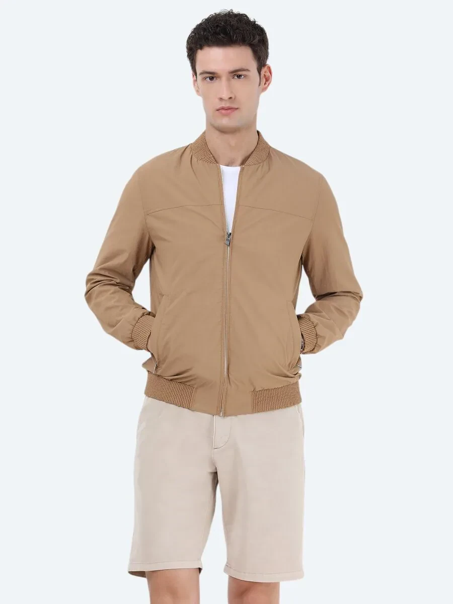 Deve Tüyü Regular Fit Dik Yaka Casual Dokuma Mont - 3