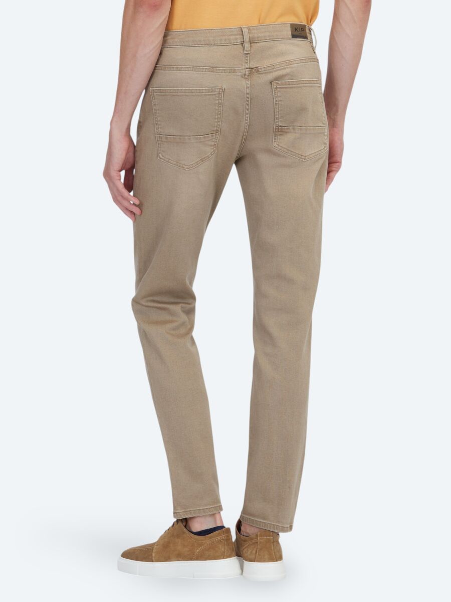 Deve Tüyü Slim Fit Denim Pamuk Karışımlı Pantolon - 4