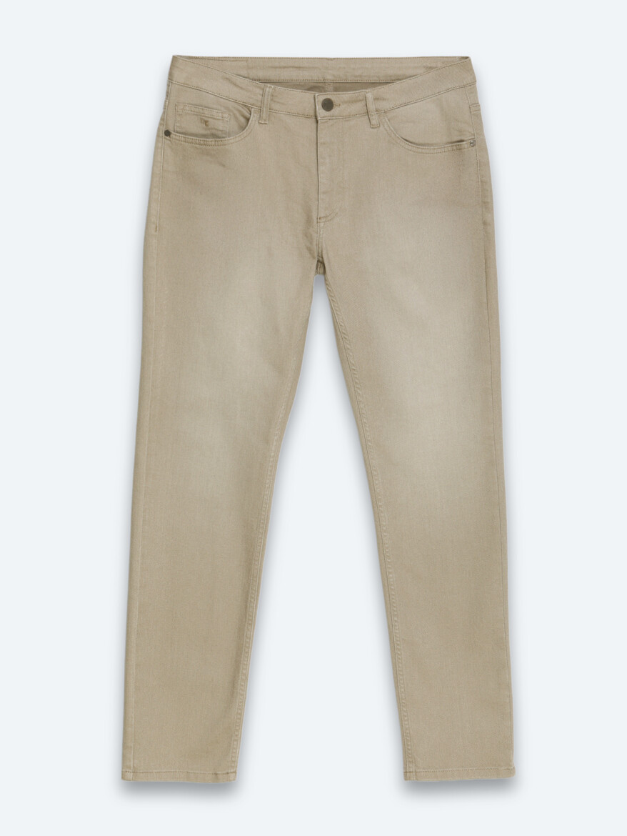 Deve Tüyü Slim Fit Denim Pamuk Karışımlı Pantolon - 5