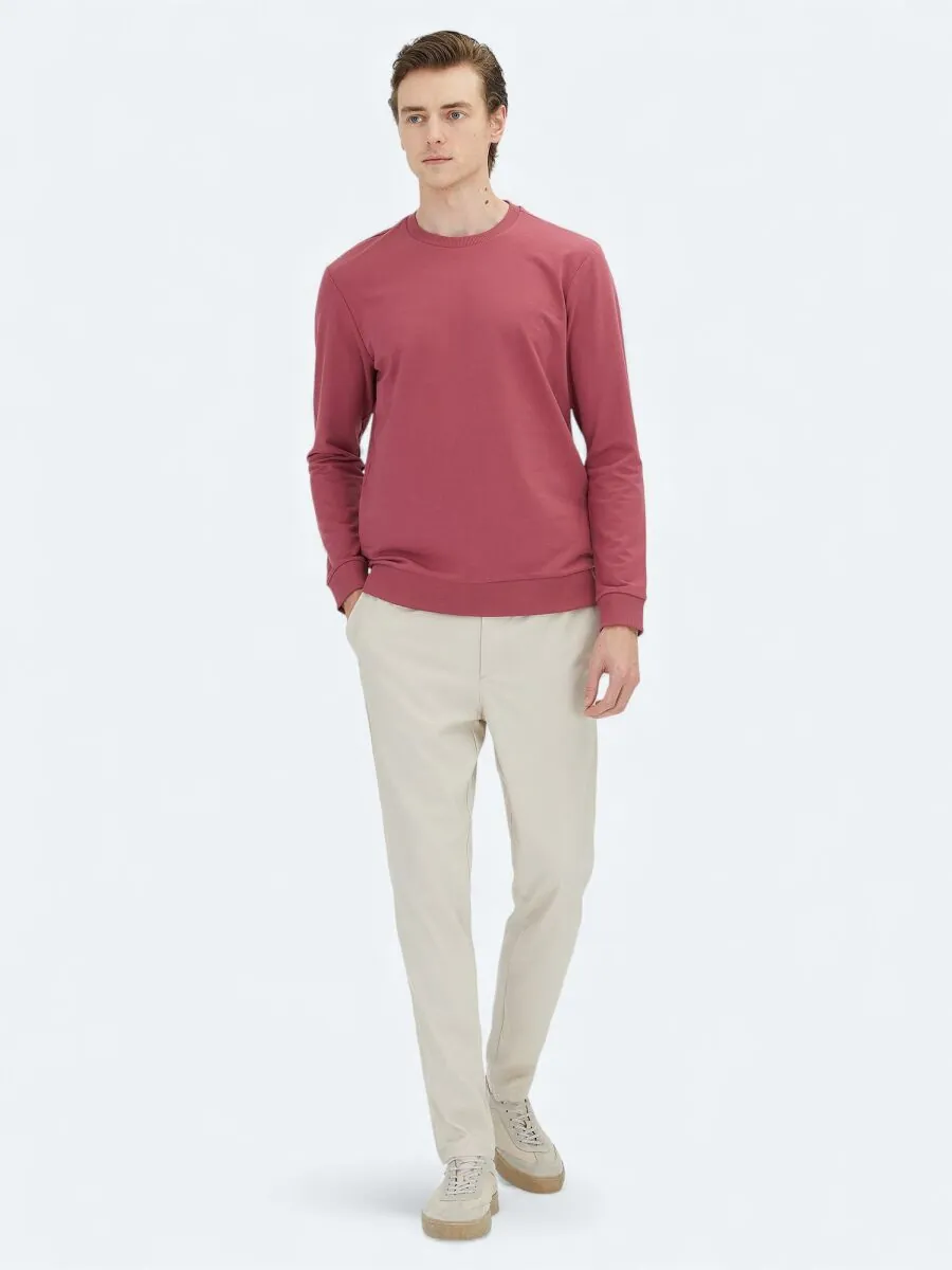 Dusty Rose Color Crew Neck Sweatshirt - 2