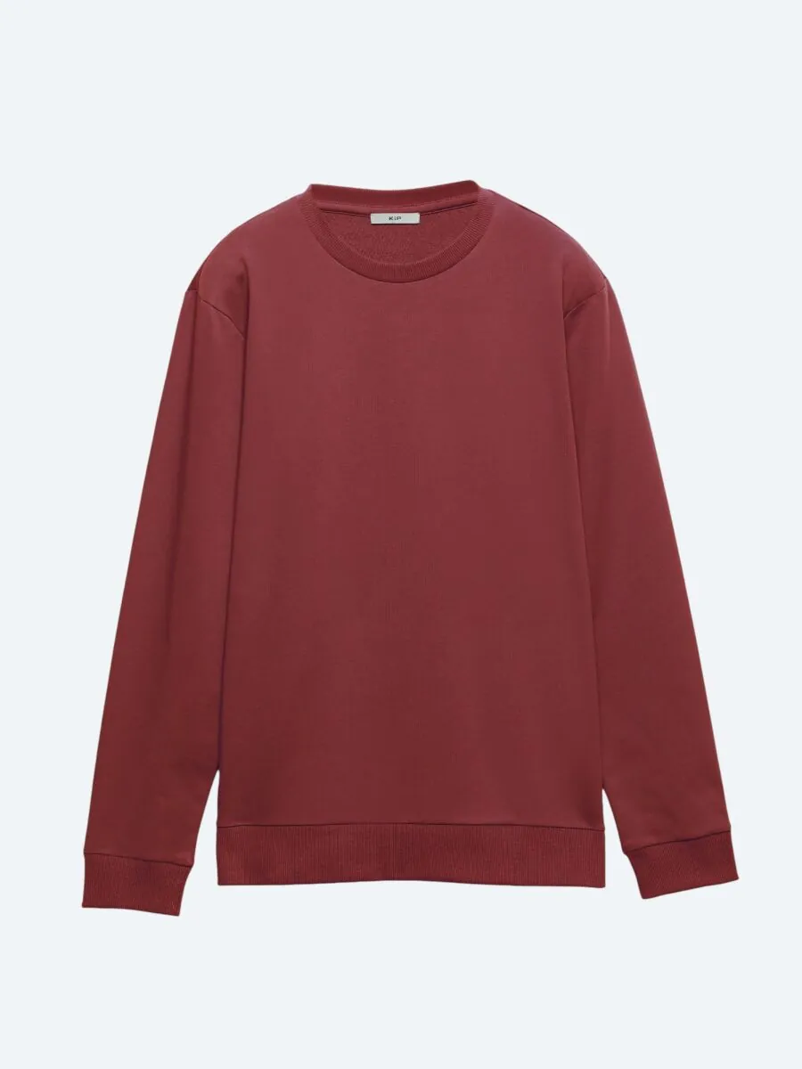 Dusty Rose Color Crew Neck Sweatshirt - 5