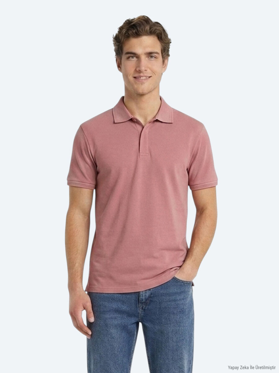Dusty Rose Color Plain 100% Cotton T-Shirt - 1